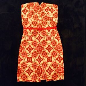 Beautiful Strapless Eva Mendes Turkish Rust Sheath Dress (Size 14)